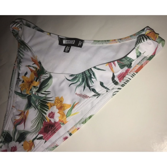 missguided tropical + floral high waisted bikini bottoms size women’s 6 - Picture 3 of 9